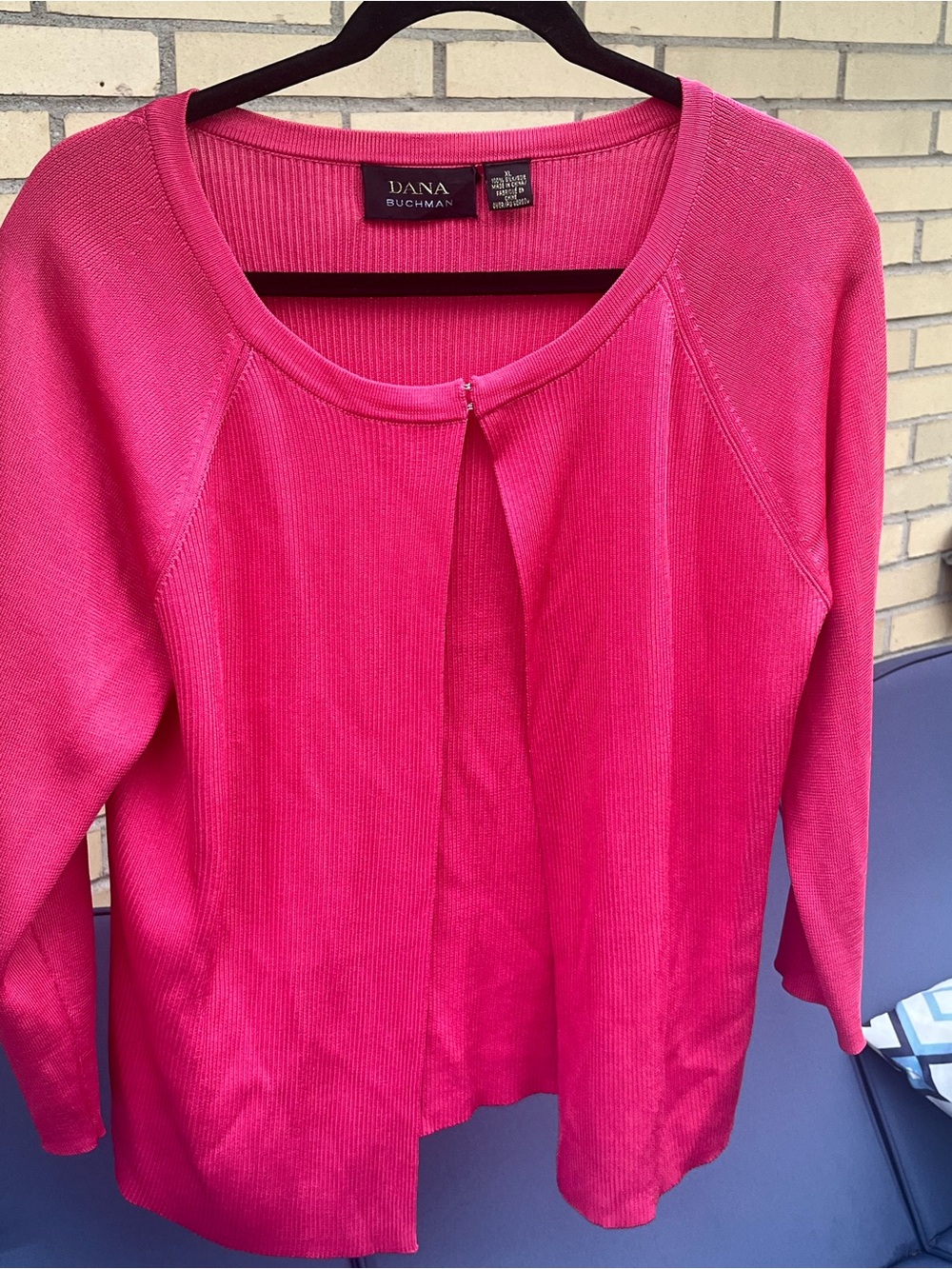 Dana Buchman Hot Pink Scoop Neck Knit Sweater